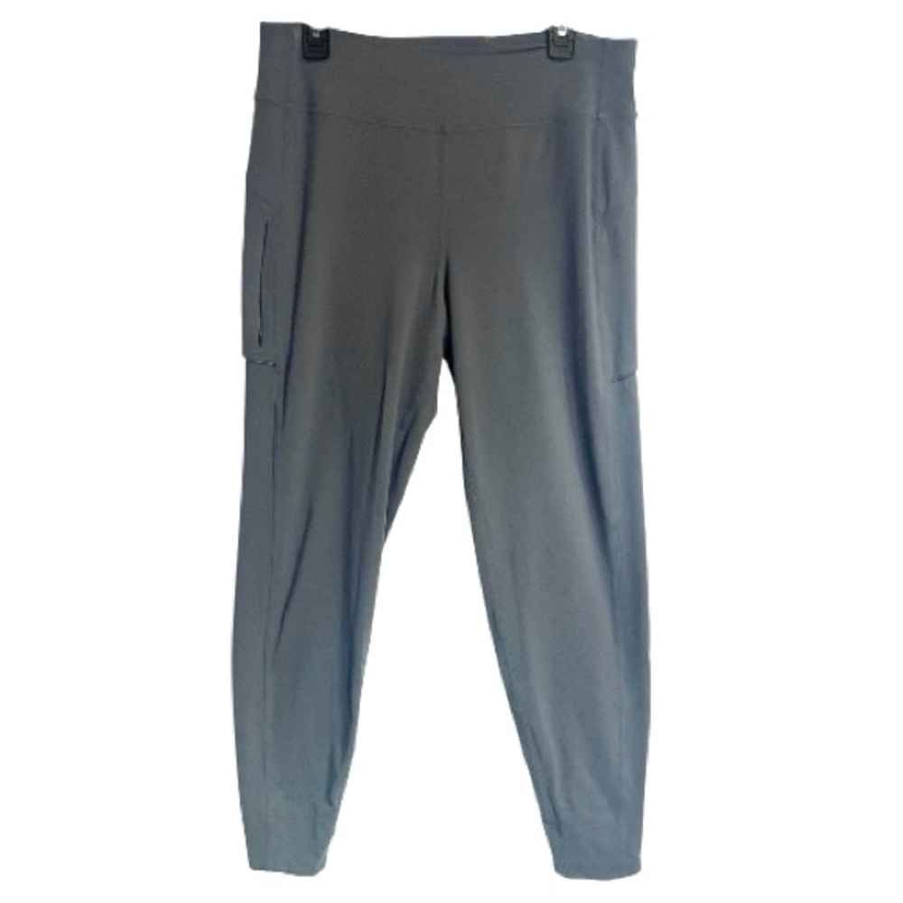 Lululemon Gray Relaxed Nylon Elastaine Joggers Right Zipper Hip Pocket Sz 12